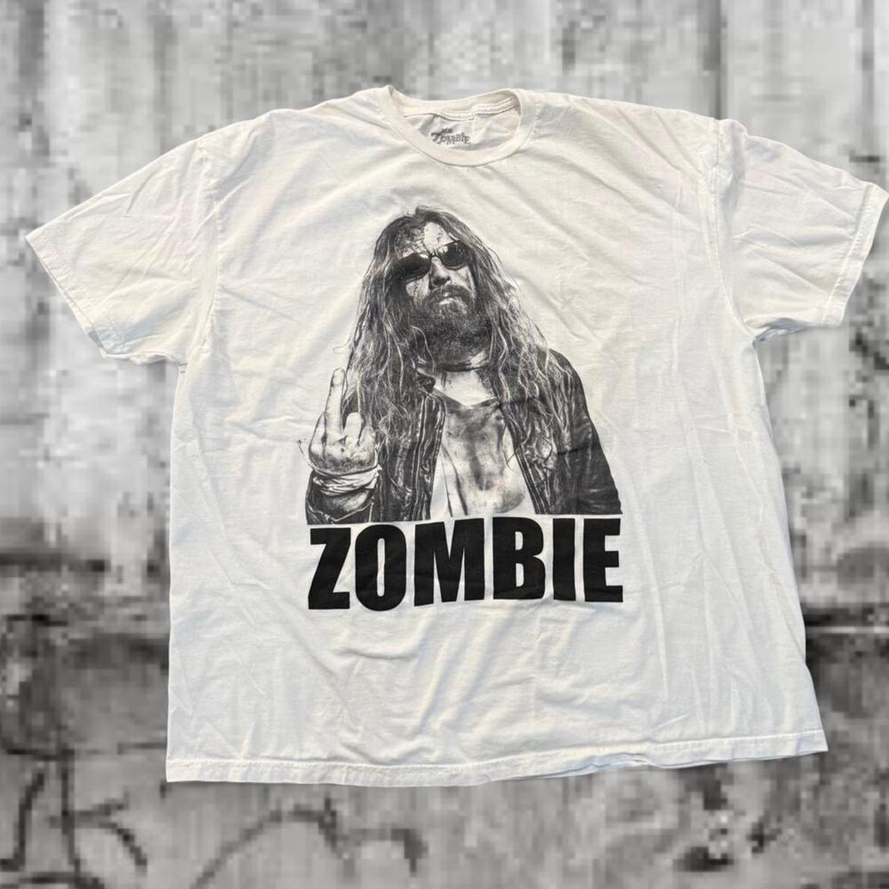 Rob Zombie 3XL White Graphic Band T-Shirt – No F*cks Given Tour Tee